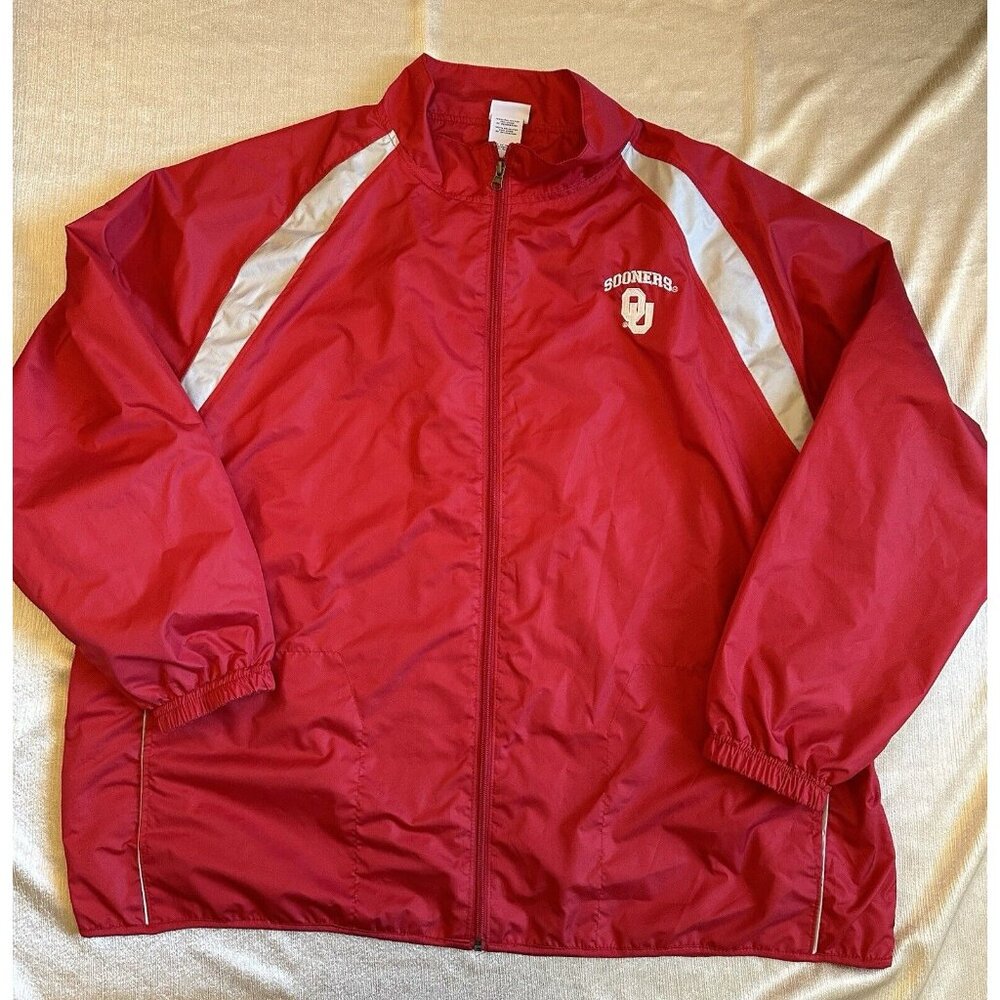 OU Windbreaker Zip-Up Net Lined Size XXL 2XL Oklahoma Sooners